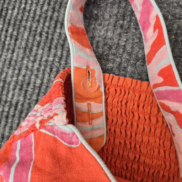 NWT House of Harlow 1960 Berry Palm Romper Womens Small Pink Orange Bow Boho - Picture 6 of 8